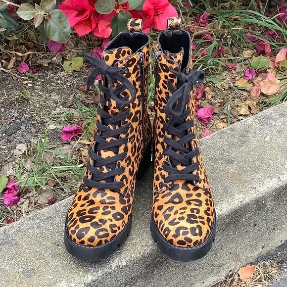 Schutz Leopard Print Boots Women Size 6.5 B - Picture 7 of 12